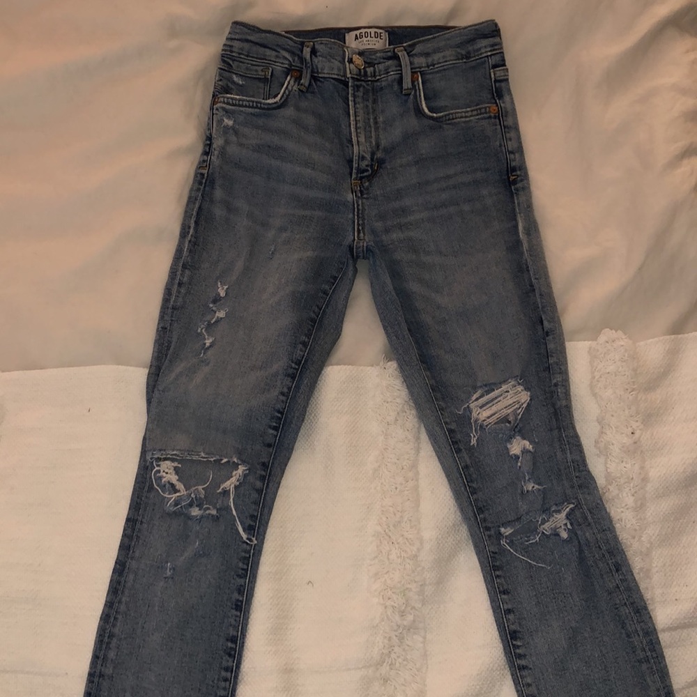 Agolde High Rise Ripped Jeans - Picture 2 of 2